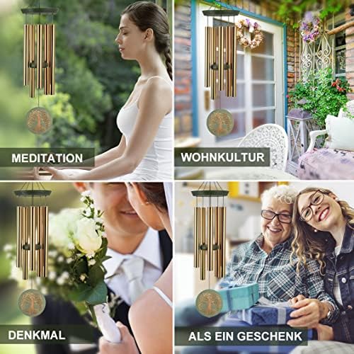 astarin's tree of life wind chimes 36in outdoor showing dimensions