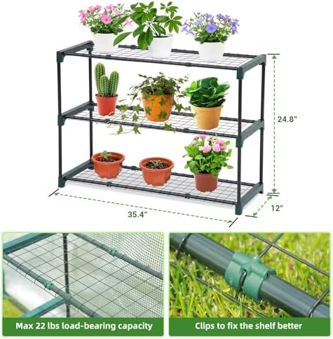 lean to greenhouse with 3-tier shelves: ohuhu portable, package contents
