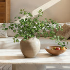 hyeflora 5pcs artificial eucalyptus leaves stem plants for, front angle view