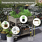 vegtrug 8 pocket herb garden, wooden herb planter, package contents