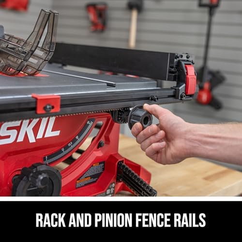skil 15 amp 8-1/4-inch compact portable jobsite table shown in use