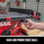 skil 15 amp 8-1/4-inch compact portable jobsite table shown in use