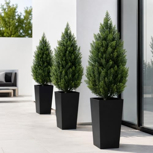 4ft artificial topiary trees with black planter, tall, view 9