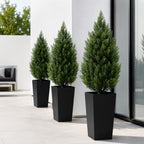 4ft artificial topiary trees with black planter, tall, view 9