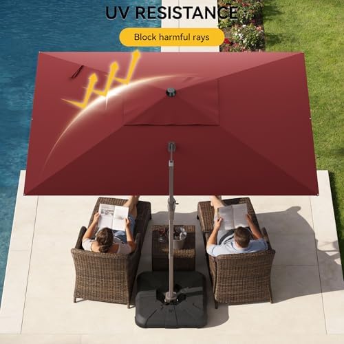 9x12 ft cantilever patio umbrella, large rectangular offset showing dimensions