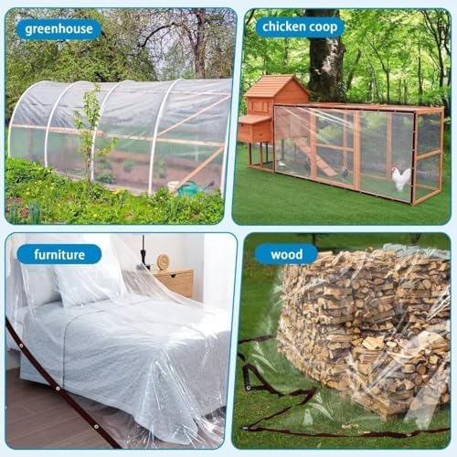 clear tarp - heavy duty waterproof 7x12ft plastic, package contents