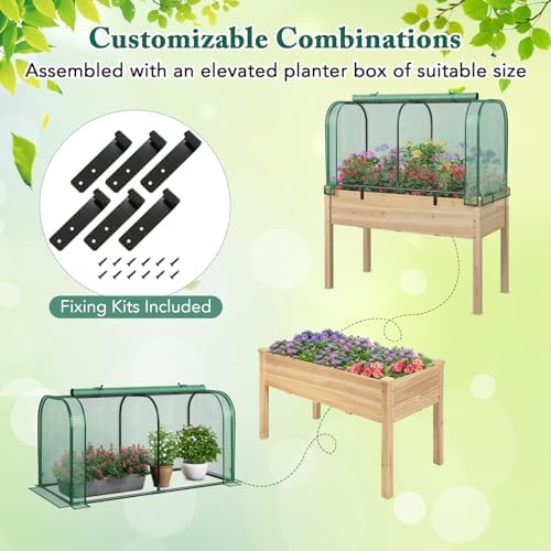 raised garden bed with greenhouse, waterproof sun-protective green, package contents