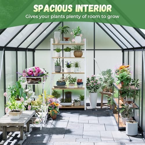 jocoevol 6x8ft galvanized steel greenhouse,walk-in green house for showing dimensions