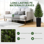 vivatrees 4ft artificial cedar topiary trees 2 pack, front angle view