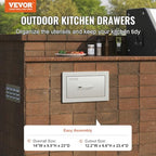 vevor outdoor kitchen drawers 14"w x 8.5"h x, side view