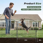 3-layer garden fence with gate 10 panel 24in shown in use