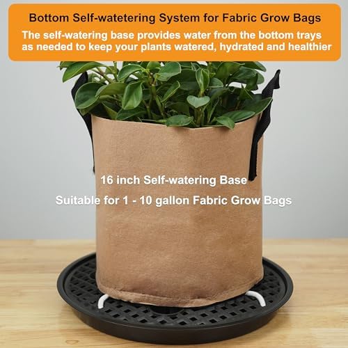 16 inch self watering base for fabric grow on a desk or shelf