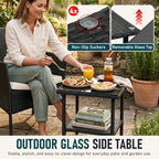 fdw 3-piece patio furniture set | black &, close-up detail