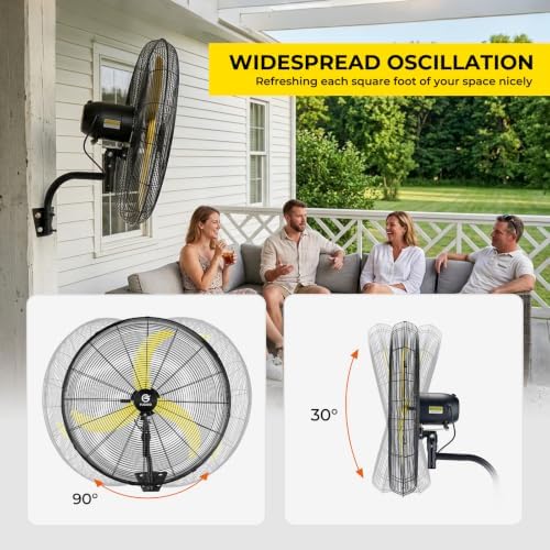 fugoo 20 inch outdoor wall-mounted fan, 4000 cfm, package contents