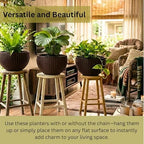 lalagreen hanging planters (11in, 3 pack) self-watering hanging, side view