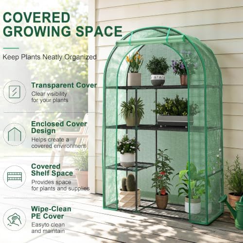 4-tier mini greenhouse for outdoors, 40" x 18", package contents