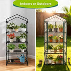 4 tier mini indoor greenhouse upgraded with shelf, close-up detail