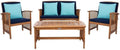 safavieh outdoor collection rocklin natural/ navy cushions/ light, main product view