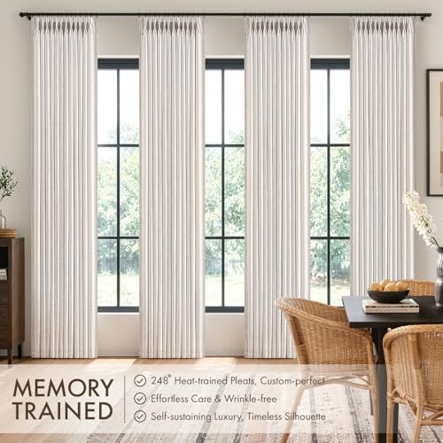miulee 4 panels pinch pleated linen curtains 108 shown in use