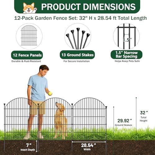 no dig garden fence panels, dog fence outdoor, side view
