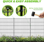 toolterritary 10 panels no dig decorative garden fence showing dimensions