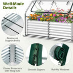 s afstar 3-in-1 raised garden bed with greenhouse showing dimensions