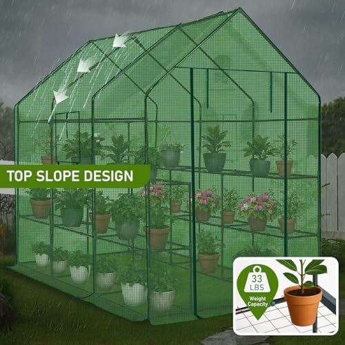 outvita walk-in greenhouse, 3 tiers 12 shelves, durable, package contents