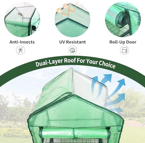 proworx 4 tier mini greenhouse for outdoor indoor, close-up detail