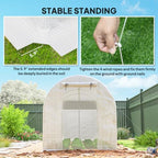 outsunny 14.6'x6.5'x6.6' hoop house greenhouse with 2 support, front angle view