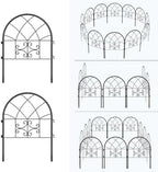 garvee decorative garden fence panels 4-pack, 20"x26" black shown in use