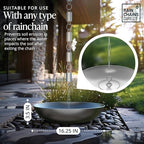 rain chains direct aluminum basin, front angle view