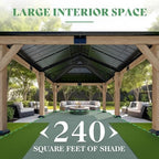 amerlife 12x20ft outdoor carport with galvanized double roof, side view