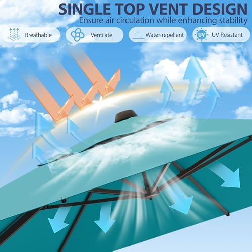 9' x 12' cantilever patio umbrella rectangle outdoor, side view