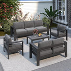 aluminum patio furniture set, all weather patio sofa, view 9