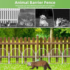 white decorative garden fence, 17in(h) x 10ft(l), with showing dimensions