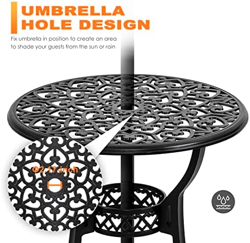 nuu garden outdoor 3-piece bistro set with cushions showing dimensions