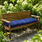 ipynbap outdoor bench cushion, 48x18x5 inch, navy blue shown in use