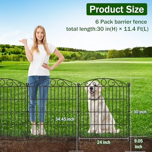 6 panel no dig decorative garden fence 30" shown in use