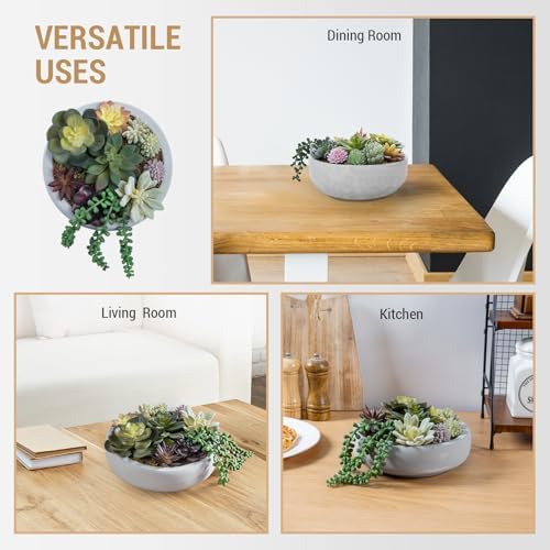 mygift 8 inch round artificial succulent plants in, close-up detail