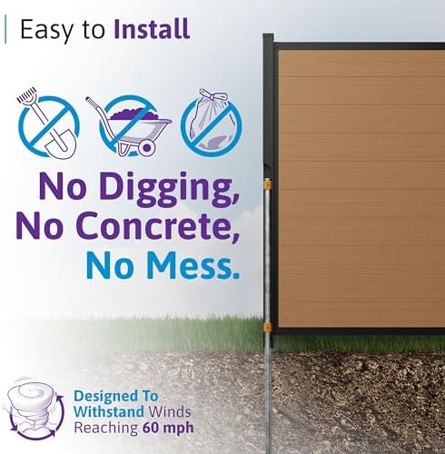 wambam 6ft aluminum post for composite fences, close-up detail