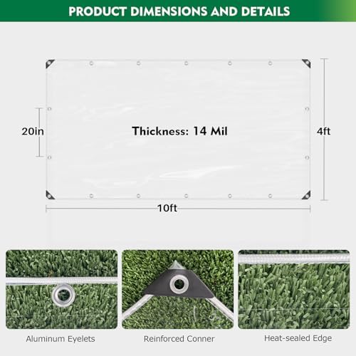 dulepax clear tarp heavy duty with grommets 4x10 shown in use