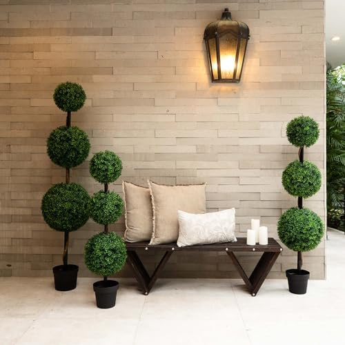 nearly natural 4 ft artificial triple ball boxwood, view 9