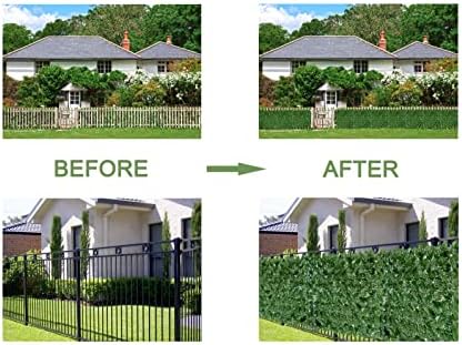 bybeton 40"x160"(44sqft) ivy privacy screen uv-anti fade-proof fence showing dimensions