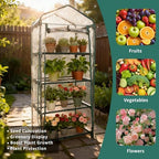 4 tier mini indoor greenhouse upgraded with shelf, package contents