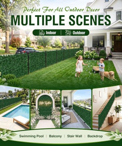 artificial ivy privacy fence screen, 240x40 inch dense, package contents