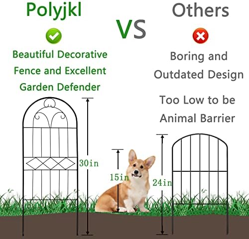 decorative garden fence 30in (h) x 10ft (l), close-up detail
