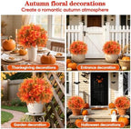 27.5" artificial topiary ball trees w/stake for fall, package contents