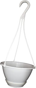 8'' White Plastic Hanging Basket with Saucer by Koba (5)