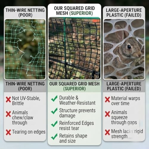 4x100ft deer fence garden netting 50gsm square mesh, package contents