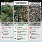 7x100ft deer fence garden netting 50gsm square mesh showing dimensions
